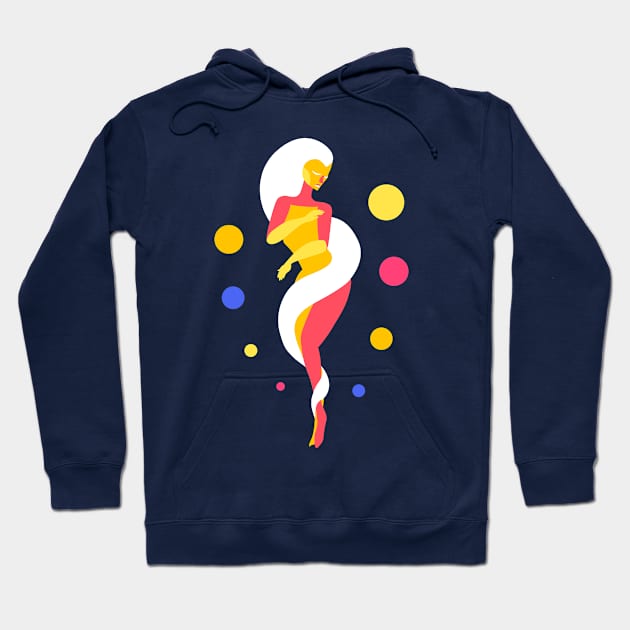 Funky Universe Colorful Lady Hoodie by Alice_Wieckowska